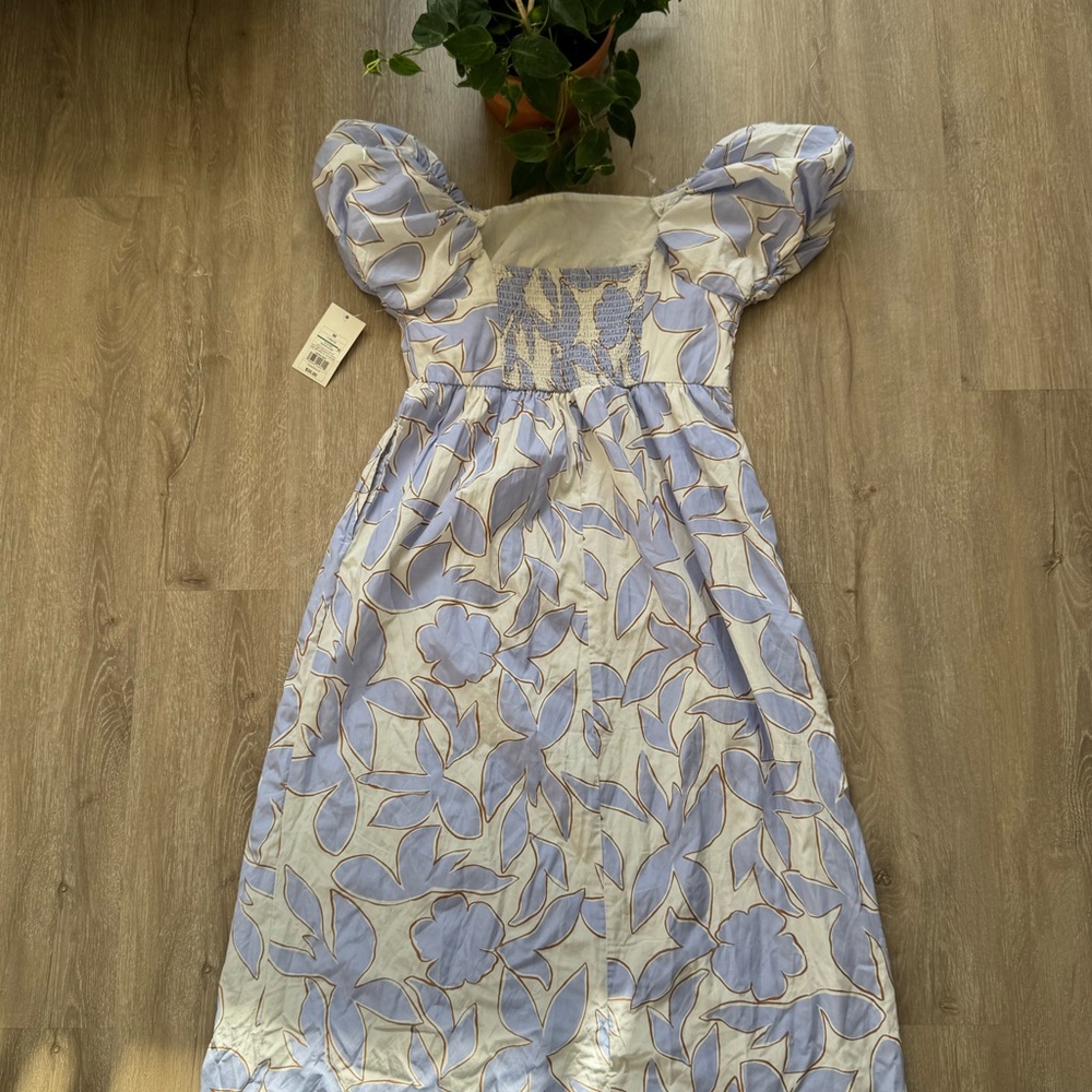 A New Day Puff Sleeve Blue floral Print Maxi Dress - Picture 7 of 8